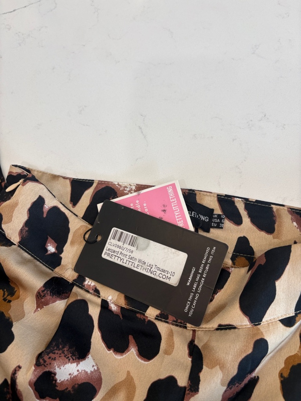 PrettyLittleThing Leopard Print Satin Trousers wide Leg leopard - Picture 4 of 4